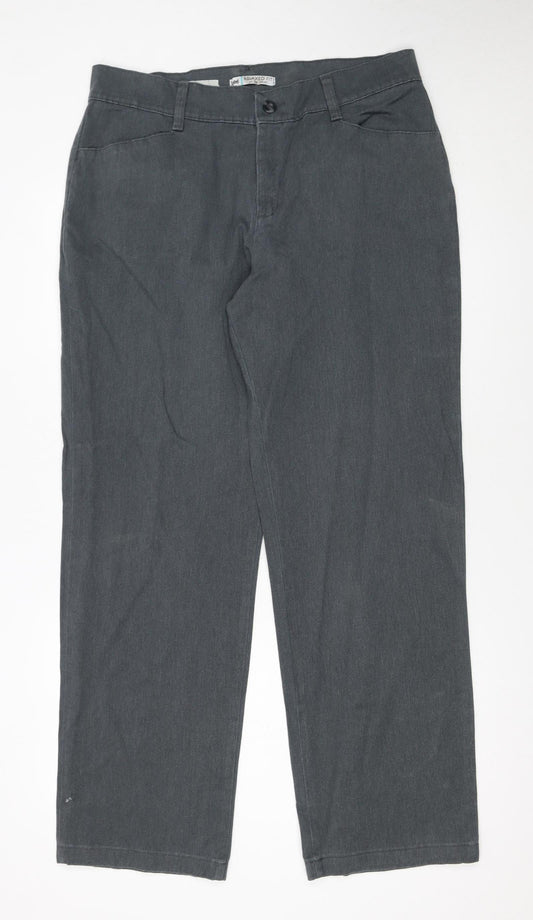 Lee Women's Grey Chino Trousers Size 12 Relaxed Fit