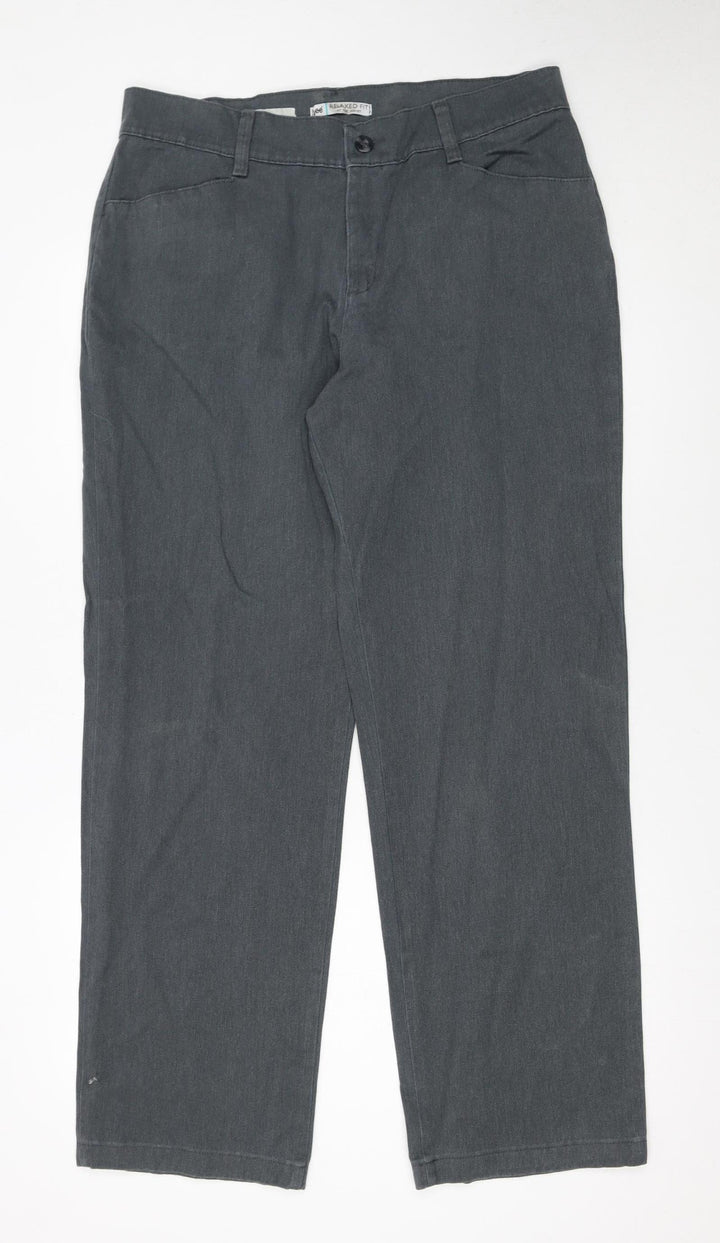 Lee Women's Grey Chino Trousers Size 12 Relaxed Fit