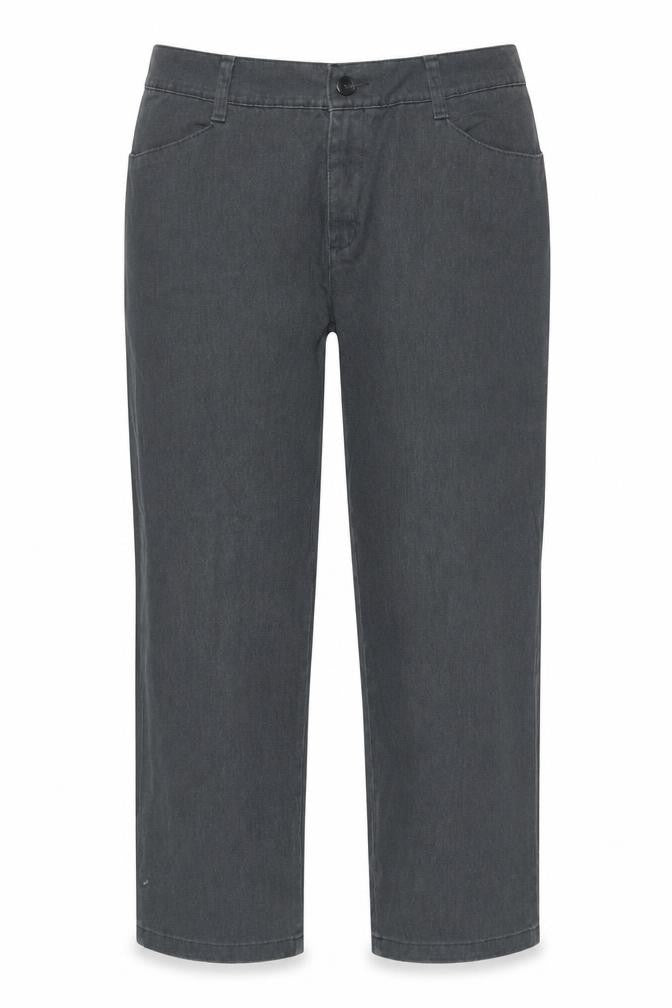 Front view of Lee Women's Grey Chino Trousers, size 12, Relaxed Fit