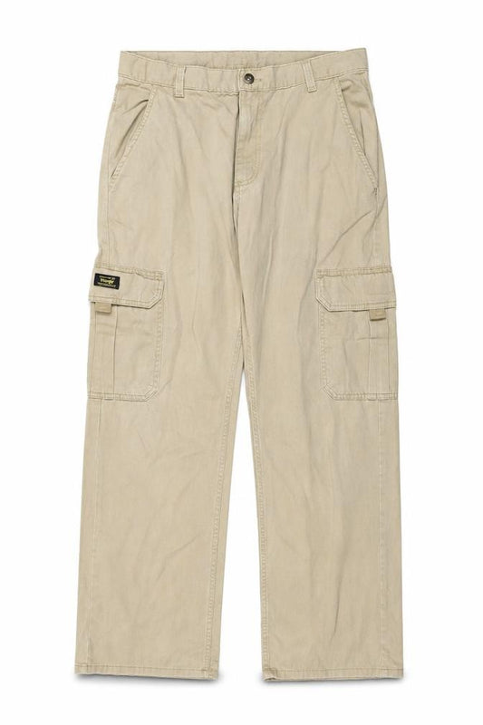 Front view of Wrangler boys’ beige cargo trousers 16 husky 100% cotton twill pants