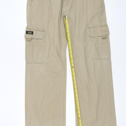 Wrangler Boys Beige Cargo Trousers 16 Husky 100% Cotton Twill Pants