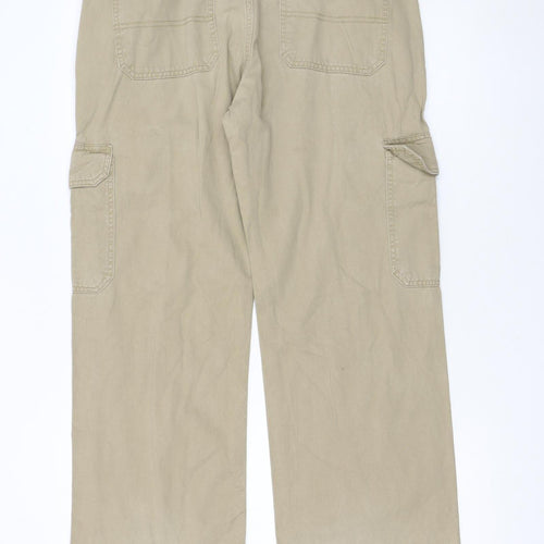 Wrangler Boys Beige Cargo Trousers 16 Husky 100% Cotton Twill Pants