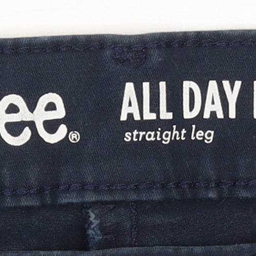 Lee Women's Blue Straight Leg Cotton Stretch Trousers Size 14