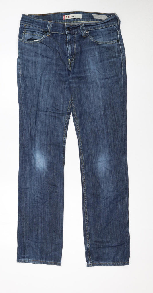 Levi’s 511 Slim Blue Denim Jeans Women’s W33 L32 Classic Style