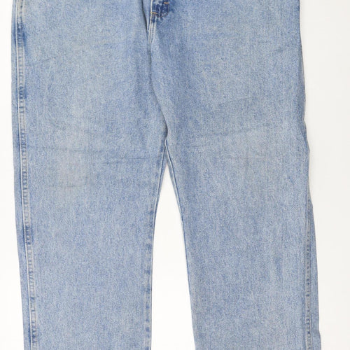 Wrangler Men's Blue Regular Fit Straight Leg Jeans 38x29