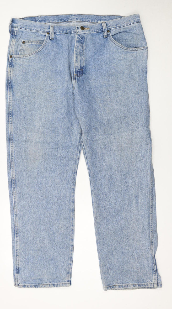 Wrangler Men's Blue Regular Fit Straight Leg Jeans 38x29