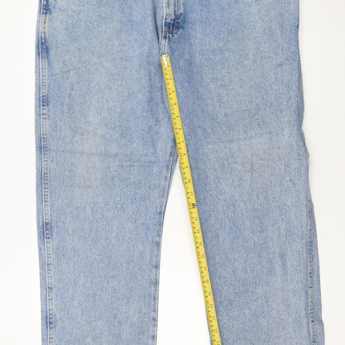 Wrangler Men's Blue Regular Fit Straight Leg Jeans 38x29