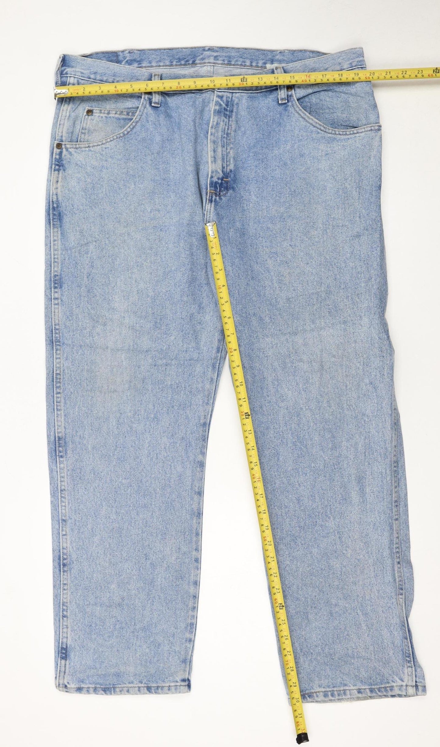 Wrangler Men's Blue Regular Fit Straight Leg Jeans 38x29