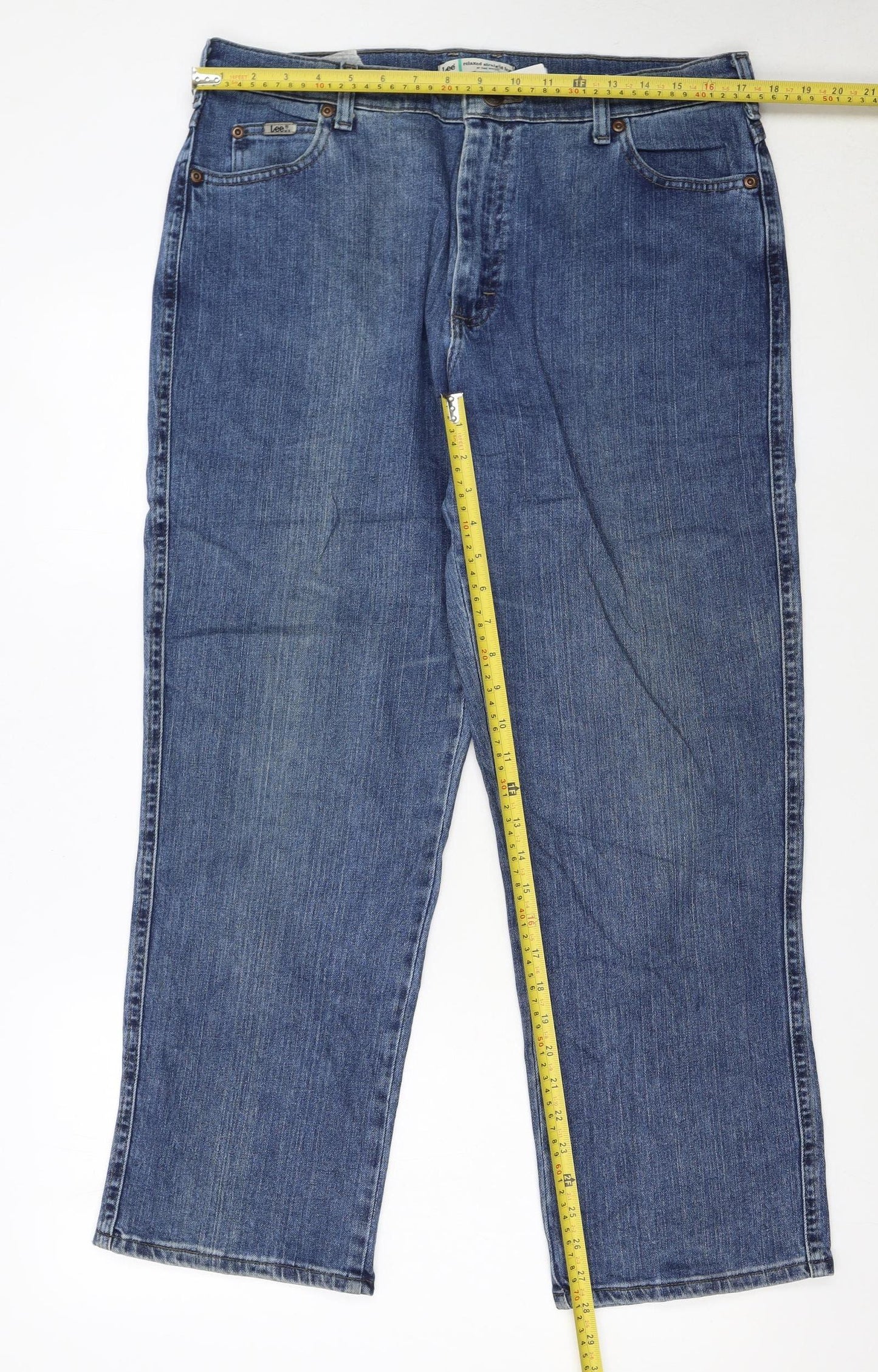 Lee Women’s Blue Relaxed Straight Leg Petite Jeans Size 14