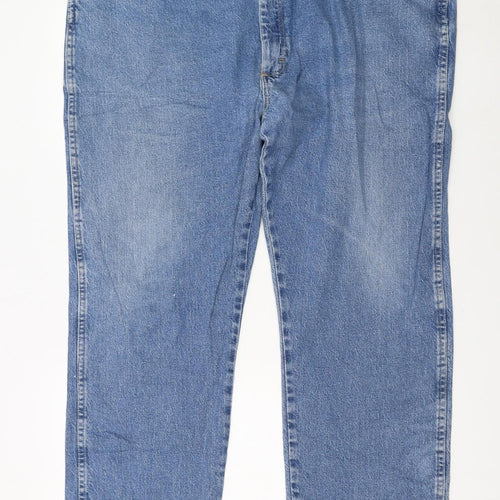 Wrangler Men's Blue Denim Straight Leg Jeans 44x30 Big & Tall