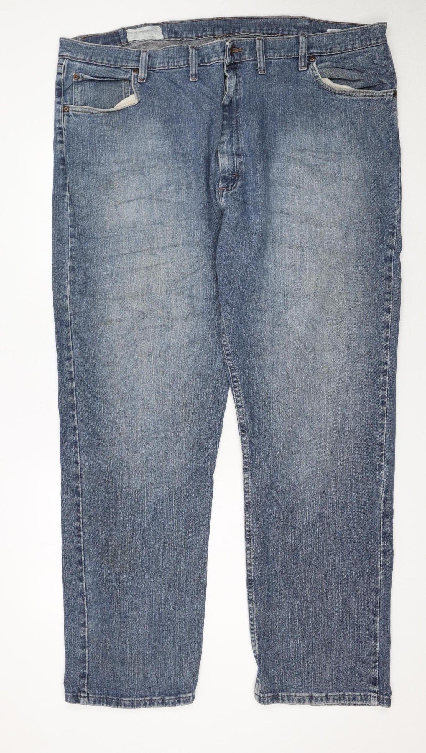 Wrangler Men's Blue Relaxed Fit Straight Jeans 44W 32L Denim