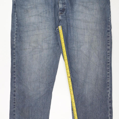 Wrangler Men's Blue Relaxed Fit Straight Jeans 44W 32L Denim