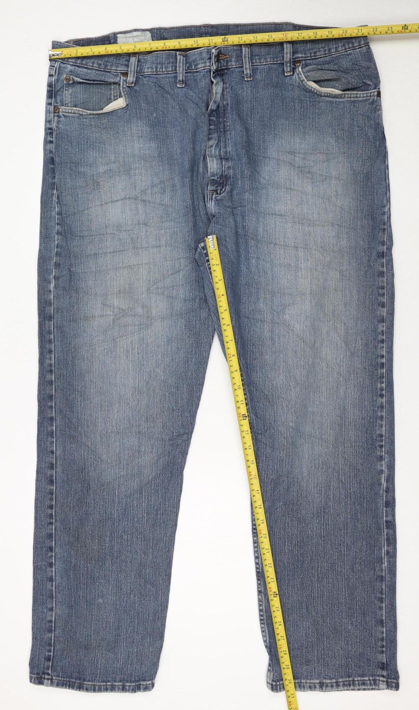 Wrangler Men's Blue Relaxed Fit Straight Jeans 44W 32L Denim