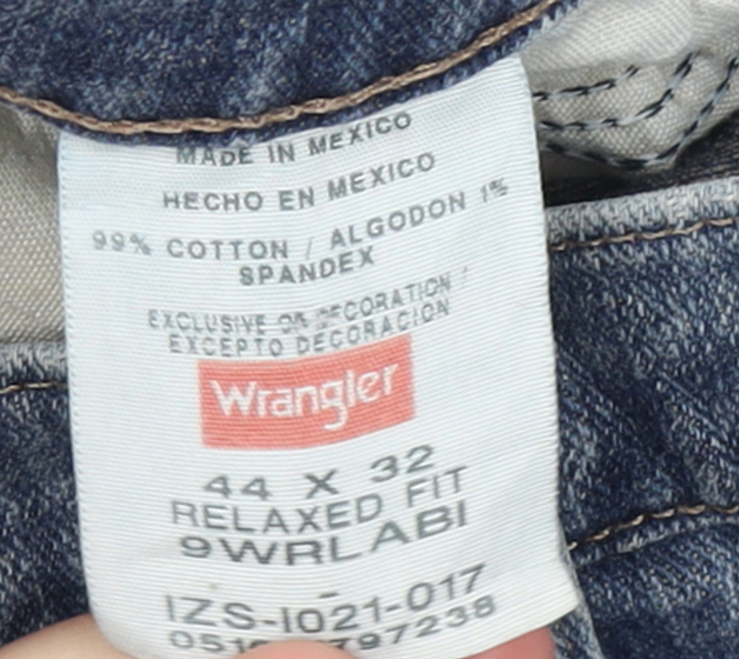 Wrangler Men's Blue Relaxed Fit Straight Jeans 44W 32L Denim