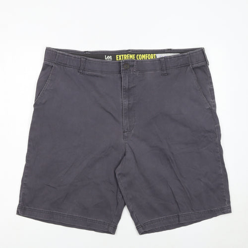 Lee Men’s Grey Chino Shorts Size 42 Regular Fit Stretch Cotton