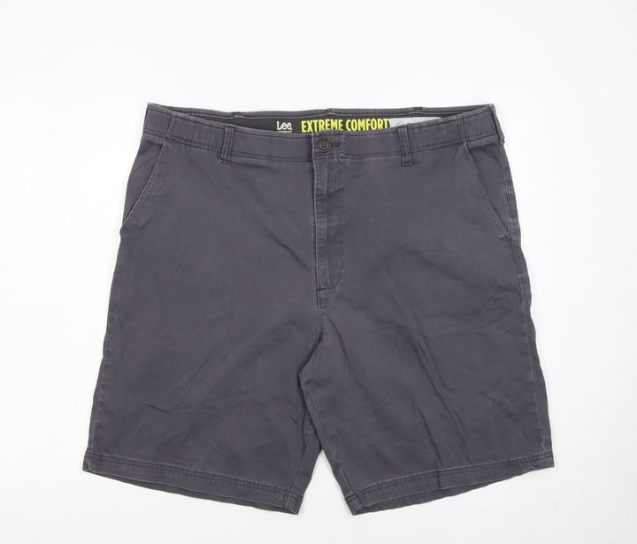 Lee Men’s Grey Chino Shorts Size 42 Regular Fit Stretch Cotton