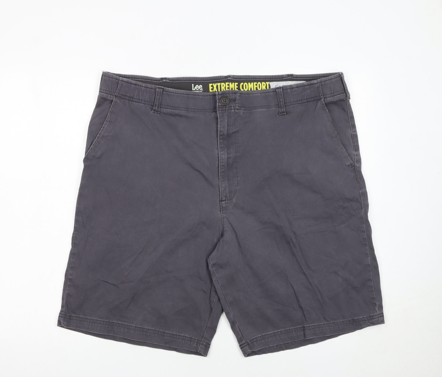 Lee Men’s Grey Chino Shorts Size 42 Regular Fit Stretch Cotton