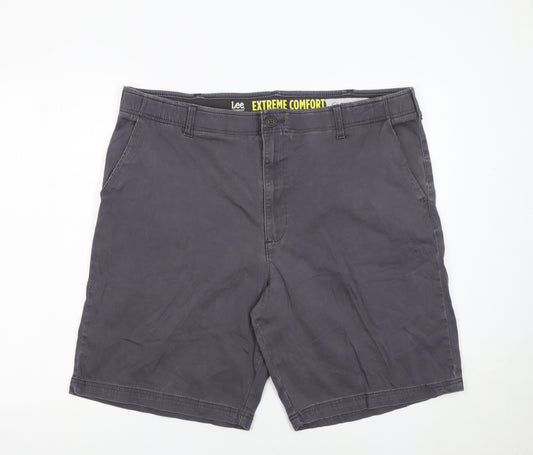 Lee Men’s Grey Chino Shorts Size 42 Regular Fit Stretch Cotton