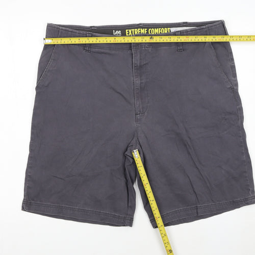 Lee Men’s Grey Chino Shorts Size 42 Regular Fit Stretch Cotton