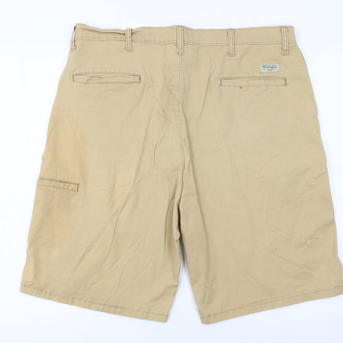 Wrangler Men's Beige Chino Shorts Size 38 Regular Fit Cotton Stretch