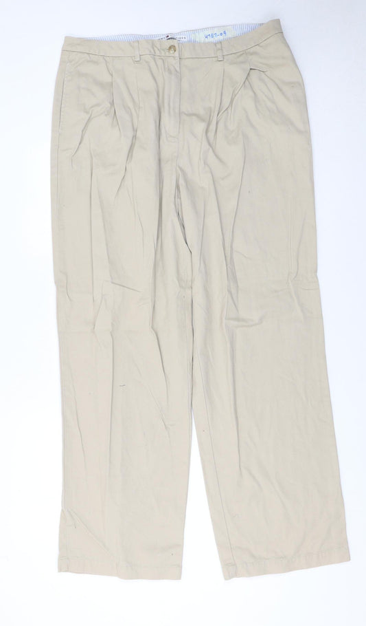 Tommy Hilfiger Women’s Beige Chino Trousers Size 16 Straight Leg