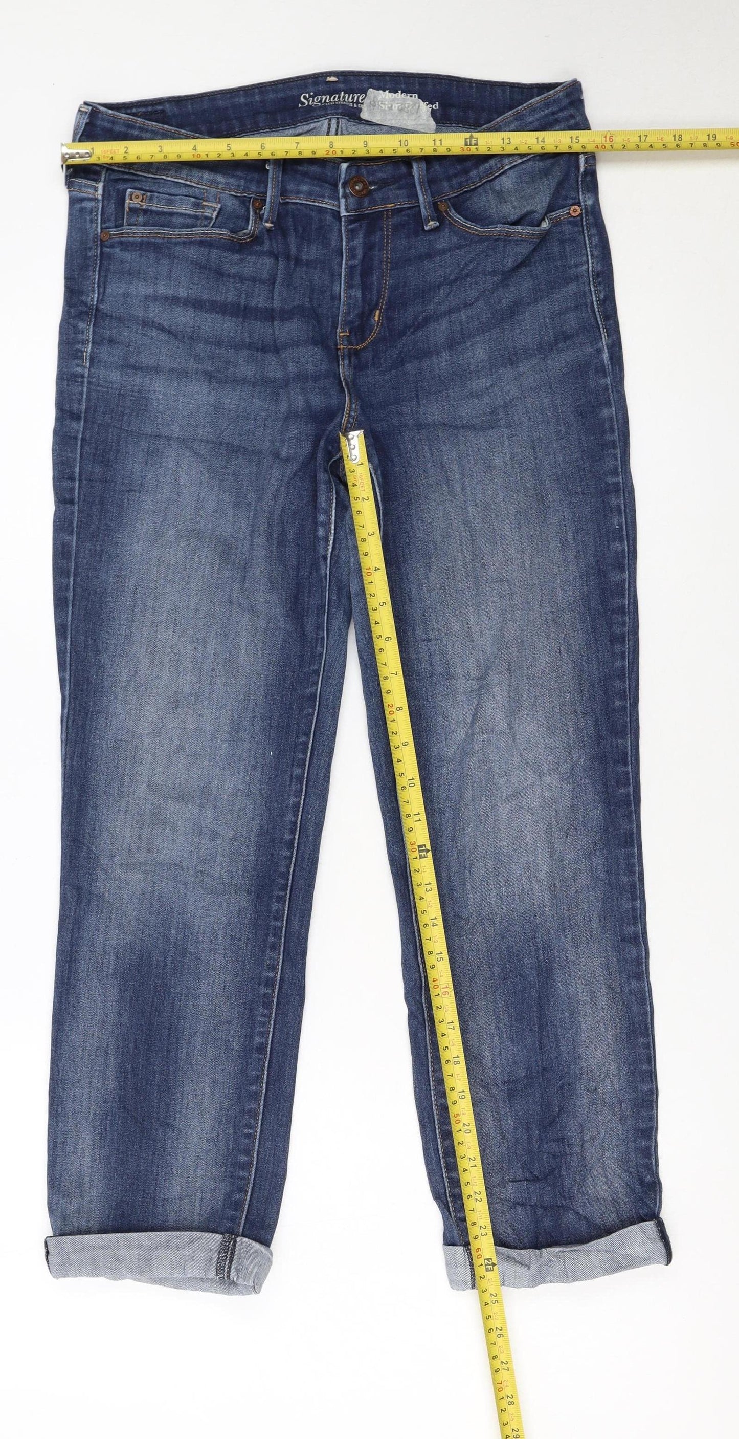 Levi Strauss Women's Blue Mid-Rise Boyfriend Jeans Size 6