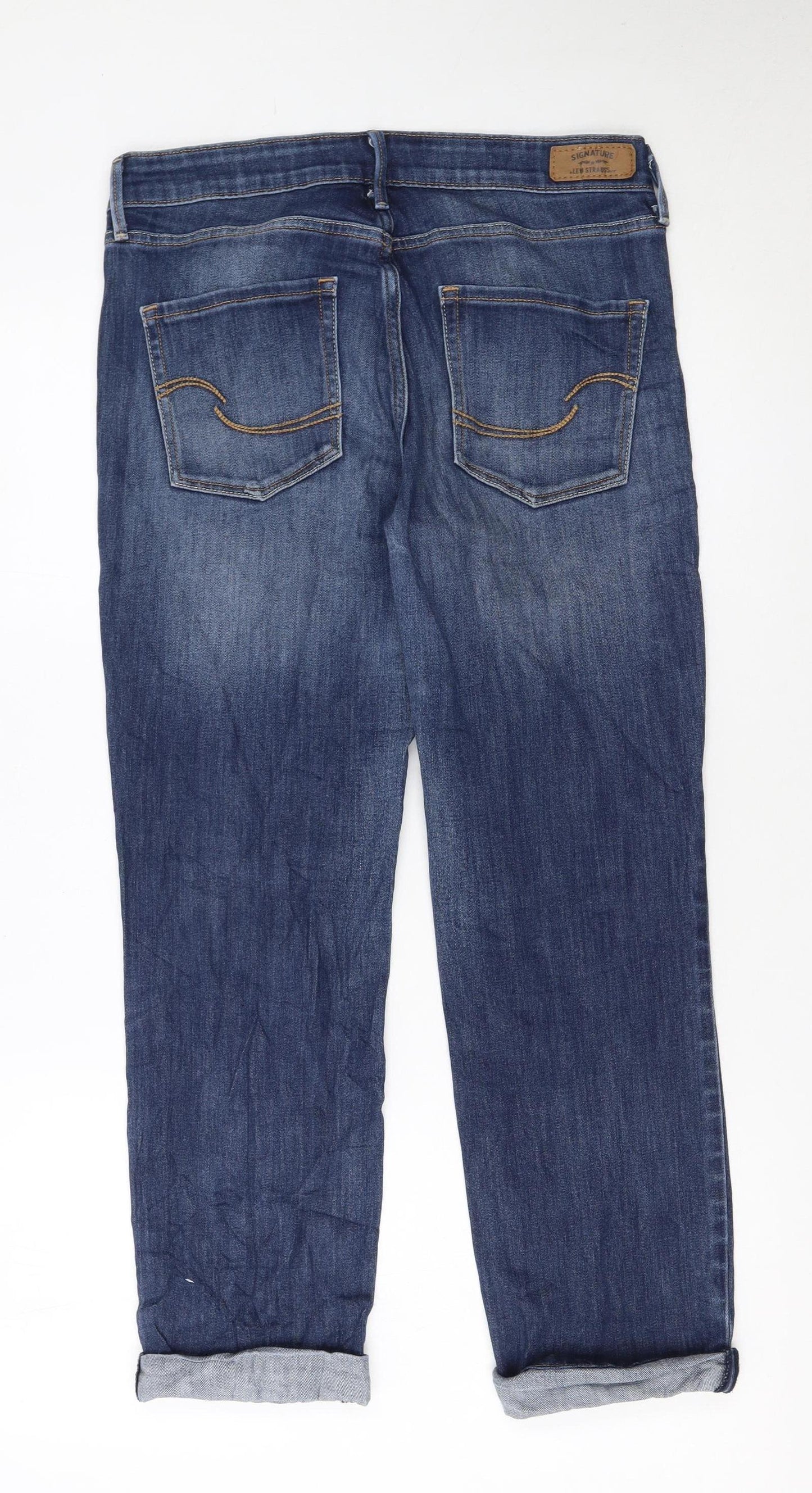 Levi Strauss Women's Blue Mid-Rise Boyfriend Jeans Size 6
