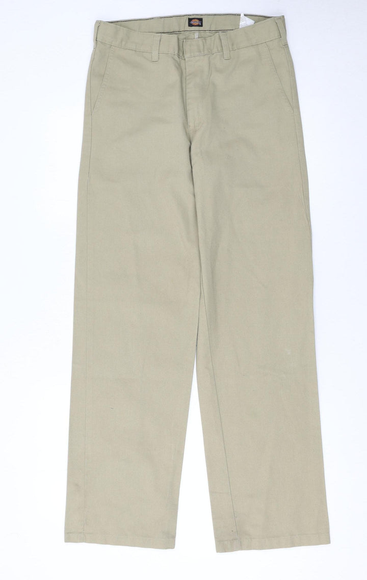 Dickies Boys Beige Chino School Trousers 14 Years 28in Waist Twill