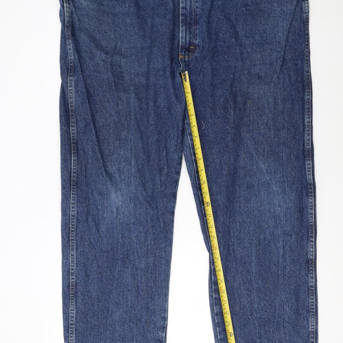 Wrangler Men’s Blue 44x30 Regular Fit Straight Denim Jeans
