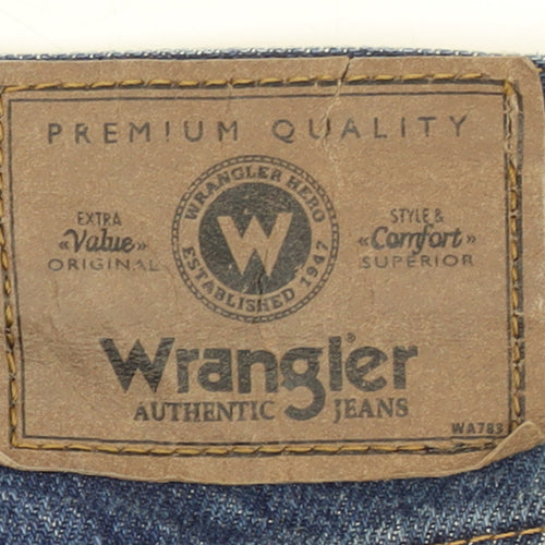 Wrangler Men’s Blue 44x30 Regular Fit Straight Denim Jeans