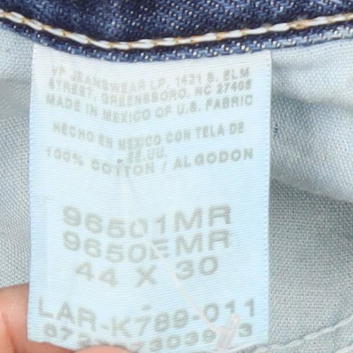 Wrangler Men’s Blue 44x30 Regular Fit Straight Denim Jeans