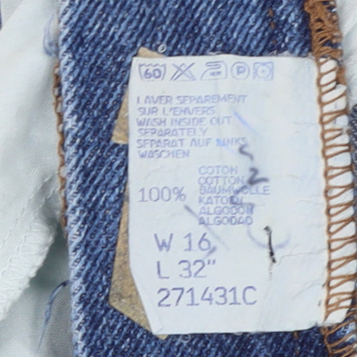 Lee Cooper Womens Blue 16 High Rise Mom Jeans 100% Cotton Denim