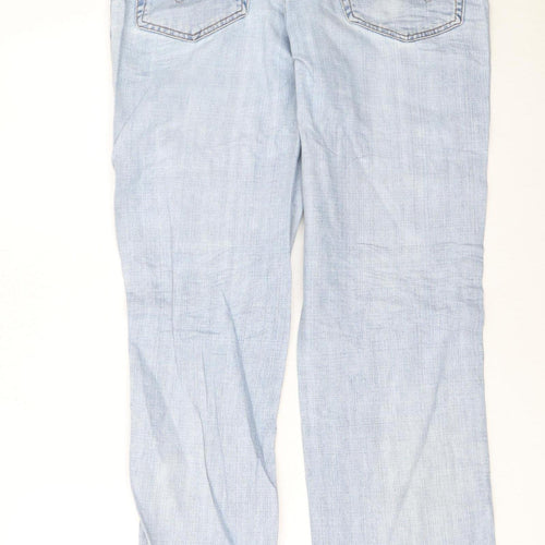 Wrangler Men’s Blue 34x32 Regular Fit Light Wash Straight Jeans