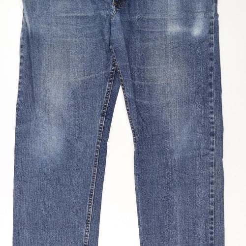 Wrangler Men’s Blue Regular Fit Straight Denim Jeans 38x30