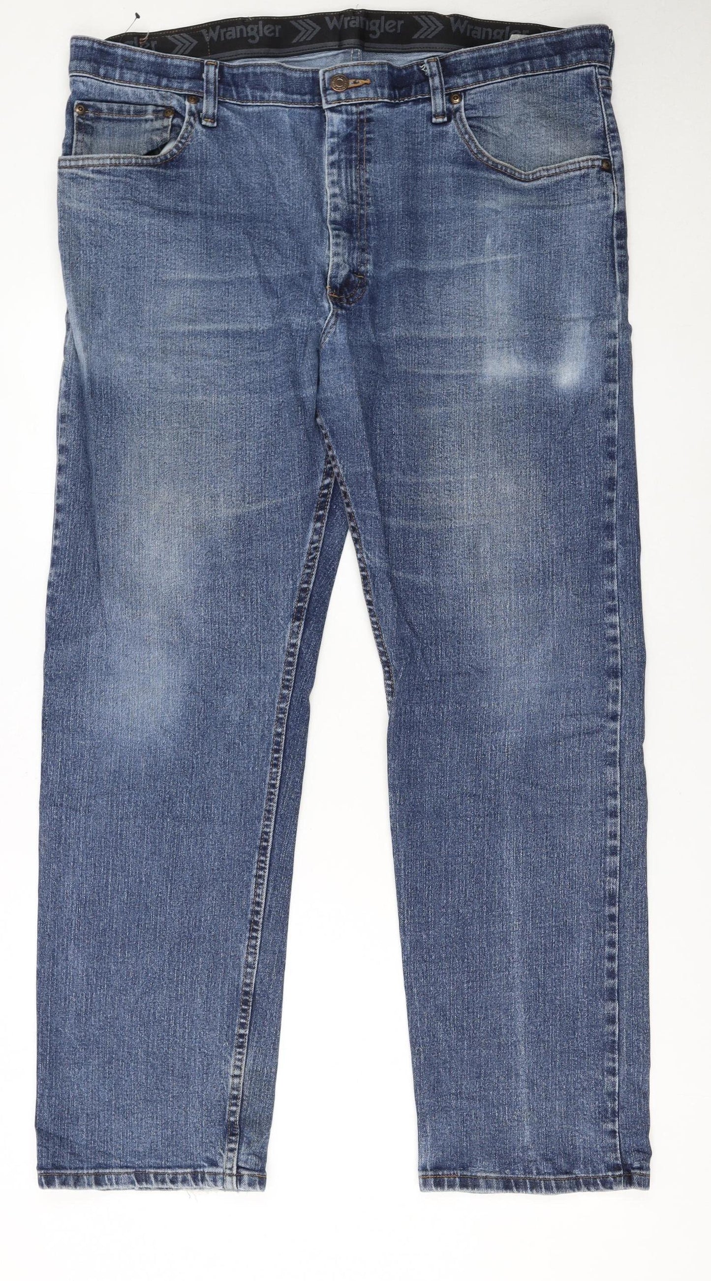 Wrangler Men’s Blue Regular Fit Straight Denim Jeans 38x30