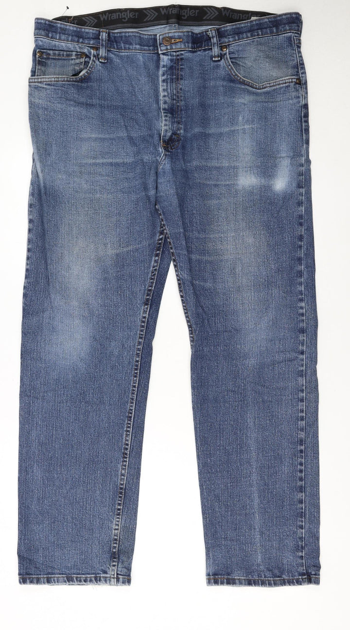 Wrangler Men’s Blue Regular Fit Straight Denim Jeans 38x30