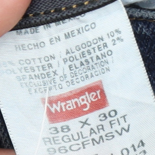 Wrangler Men’s Blue Regular Fit Straight Denim Jeans 38x30