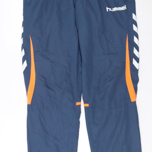 Hummel Men's Blue Track Pants L Elastic Waist Sports Trousers