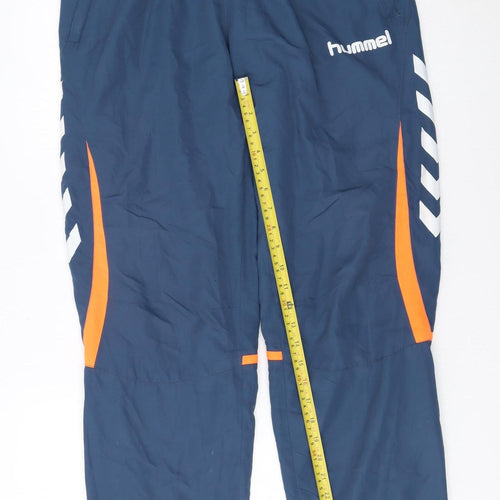 Hummel Men's Blue Track Pants L Elastic Waist Sports Trousers