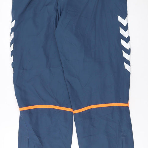 Hummel Men's Blue Track Pants L Elastic Waist Sports Trousers