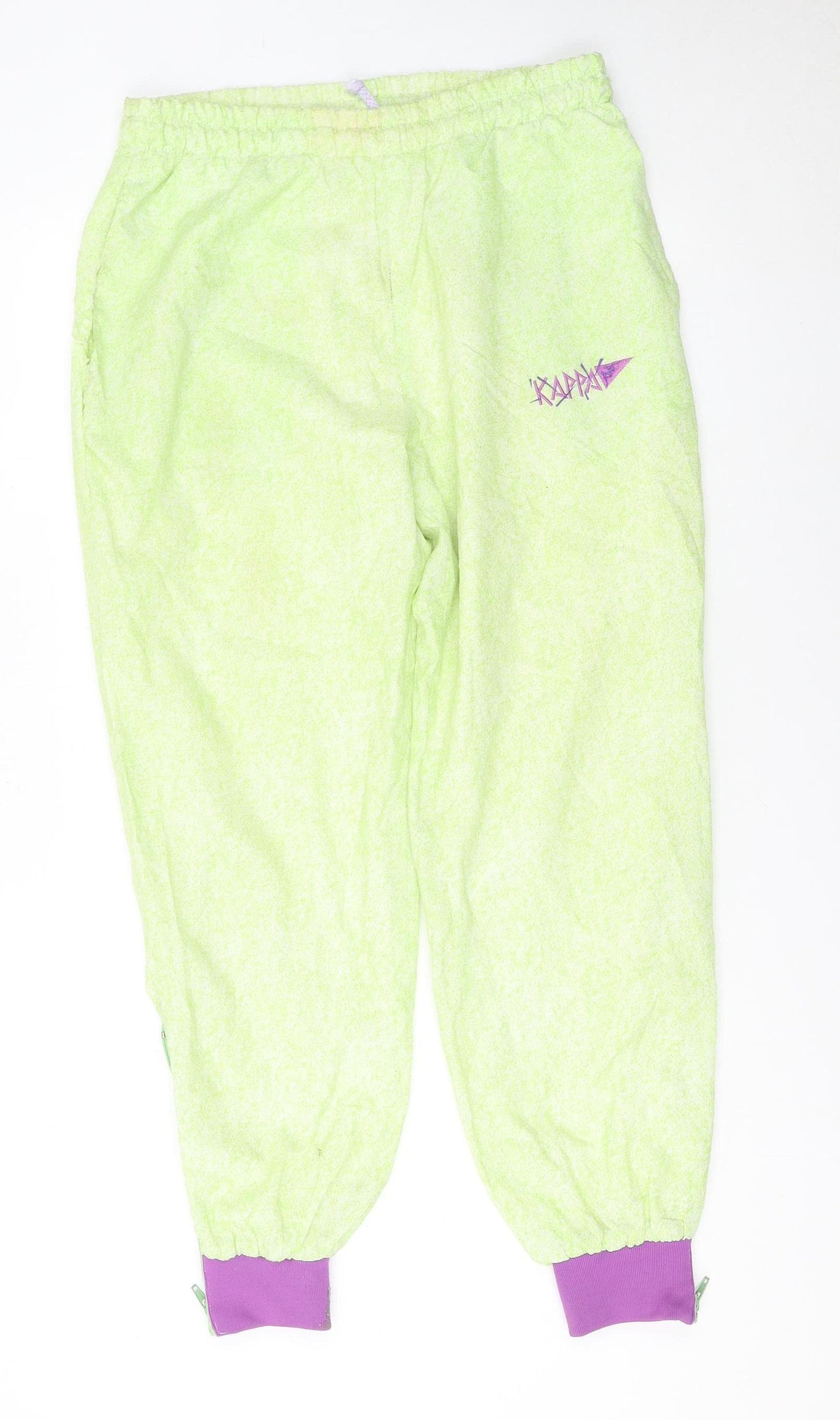 Kappa Women's Green Jogger Trousers Small 100% Polyamide Made in Italy