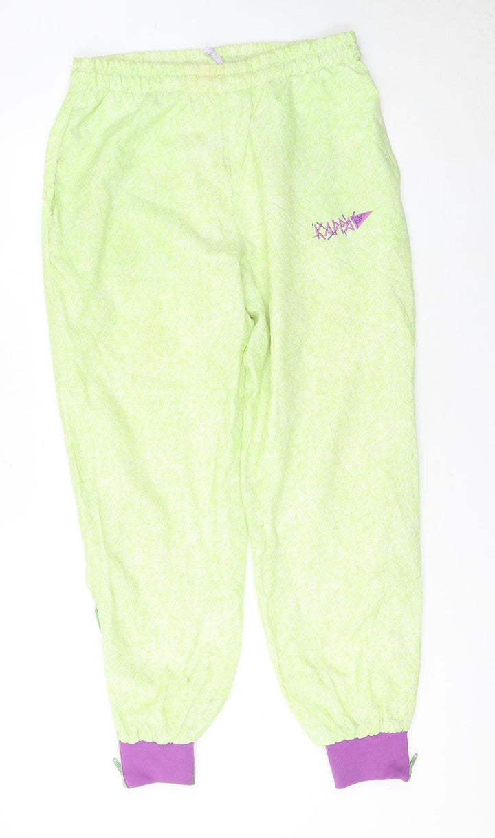 Kappa Women's Green Jogger Trousers Small 100% Polyamide Made in Italy