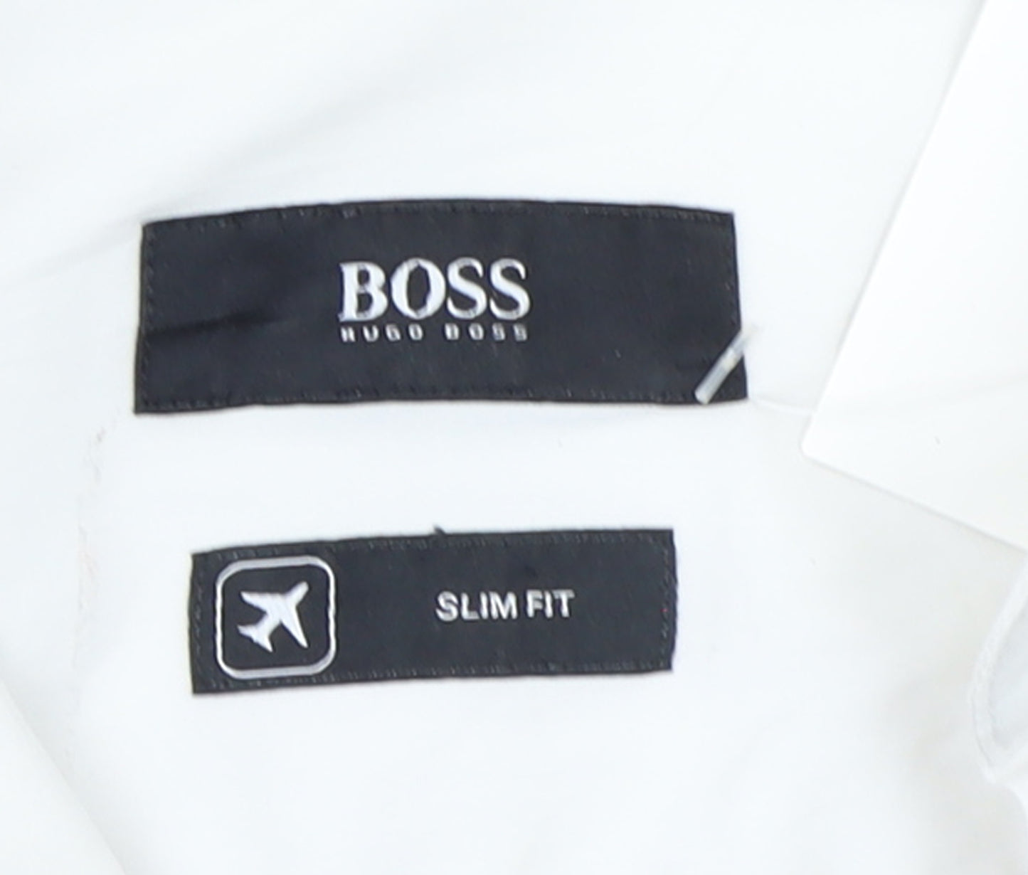 Hugo Boss Men's White Slim Fit Long Sleeve Button-Up Shirt Size 16