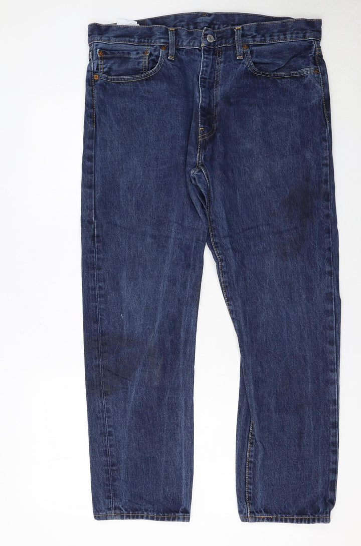 Levi Strauss Men's Blue 36x34 Regular Fit Straight Denim Jeans