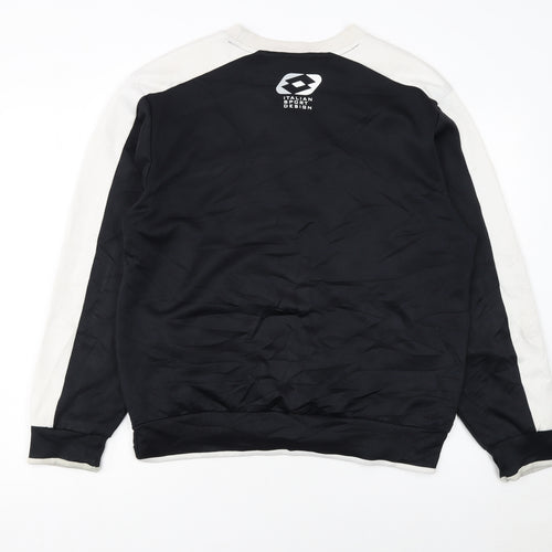 Lotto Men's Black Grey Pullover Sports Sweatshirt L