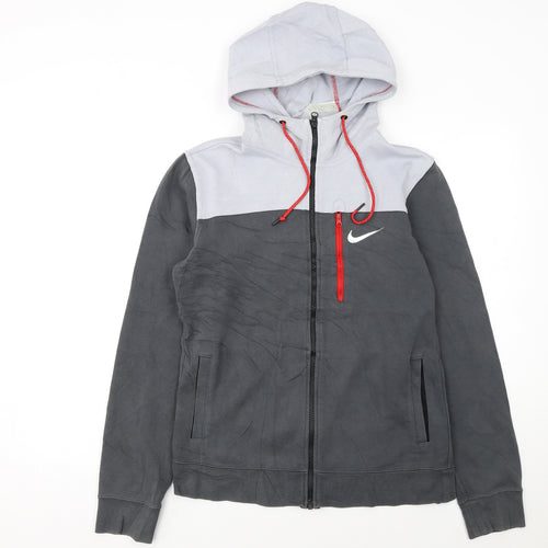 Nike Women’s Grey Full Zip Hoodie Small Cotton Blend Lined