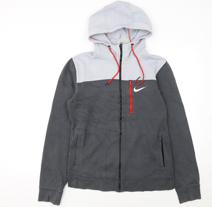 Nike Women’s Grey Full Zip Hoodie Small Cotton Blend Lined