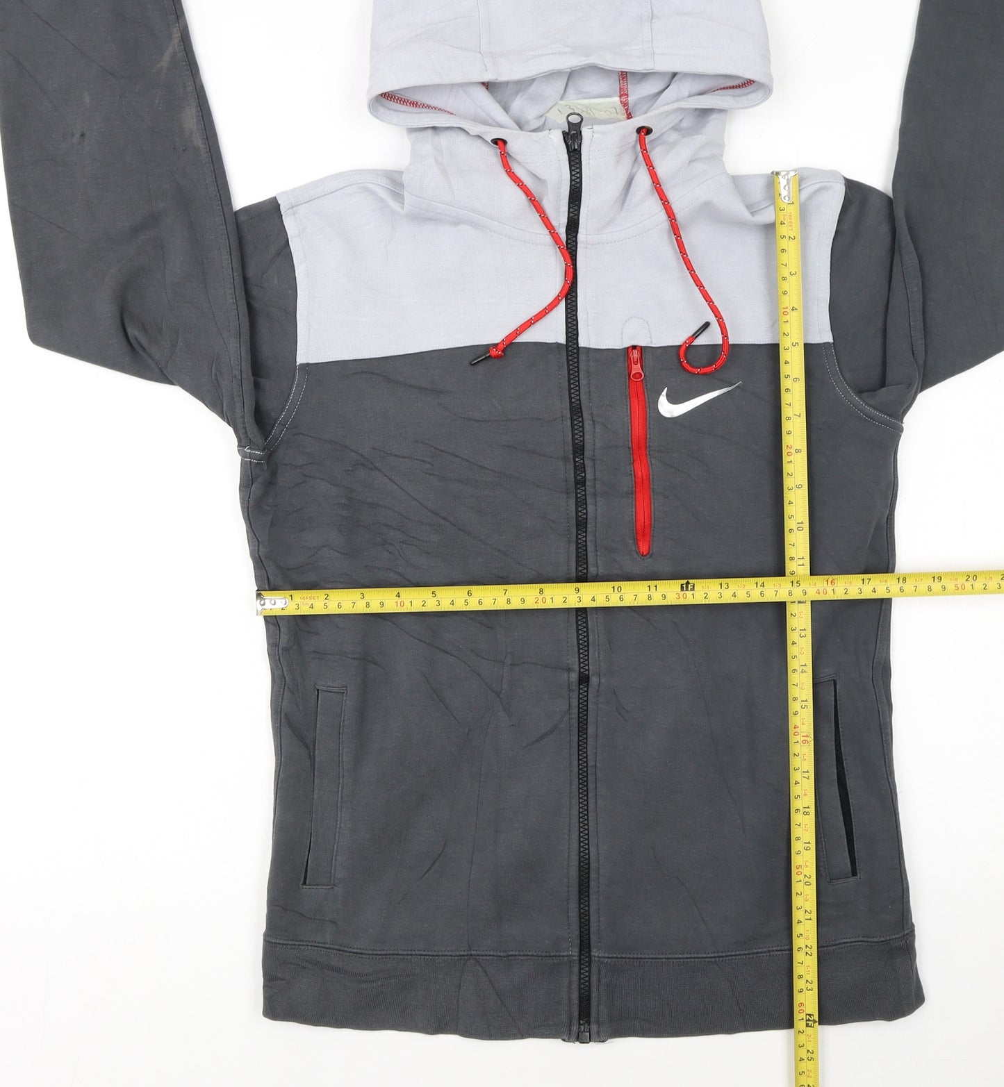 Nike Women’s Grey Full Zip Hoodie Small Cotton Blend Lined