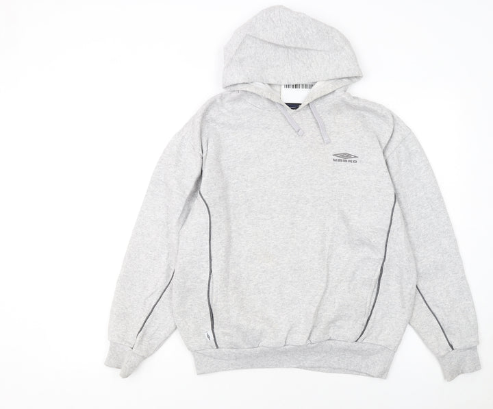 Umbro Boys Grey Pullover Hoodie 158cm Regular Fit Fleece Sportswear