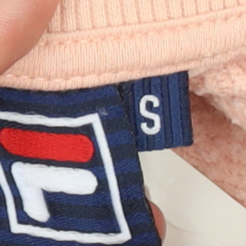 FILA Womens Pink Colourblock Leopard Logo Pullover Sweatshirt S